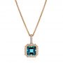 18k Rose Gold London Blue Topaz And Diamond Pendant