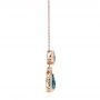 14k Rose Gold London Blue Topaz And Diamond Pendant - Side View -  105000 - Thumbnail