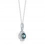 18k White Gold 18k White Gold London Blue Topaz And Diamond Pendant - Flat View -  103748 - Thumbnail