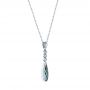 14k White Gold 14k White Gold London Blue Topaz And Diamond Pendant - Flat View -  105398 - Thumbnail