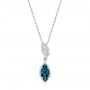 14k White Gold 14k White Gold London Blue Topaz And Diamond Pendant - Three-Quarter View -  103776 - Thumbnail