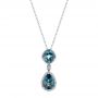 14k White Gold 14k White Gold London Blue Topaz And Diamond Pendant - Three-Quarter View -  105000 - Thumbnail