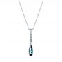 14k White Gold 14k White Gold London Blue Topaz And Diamond Pendant - Three-Quarter View -  105398 - Thumbnail