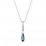 14k White Gold 14k White Gold London Blue Topaz And Diamond Pendant - Three-Quarter View -  105398 - Thumbnail