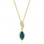 14k Yellow Gold 14k Yellow Gold London Blue Topaz And Diamond Pendant - Three-Quarter View -  103776 - Thumbnail