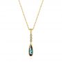 18k Yellow Gold 18k Yellow Gold London Blue Topaz And Diamond Pendant - Three-Quarter View -  105398 - Thumbnail