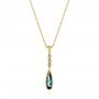 18k Yellow Gold 18k Yellow Gold London Blue Topaz And Diamond Pendant - Three-Quarter View -  105398 - Thumbnail