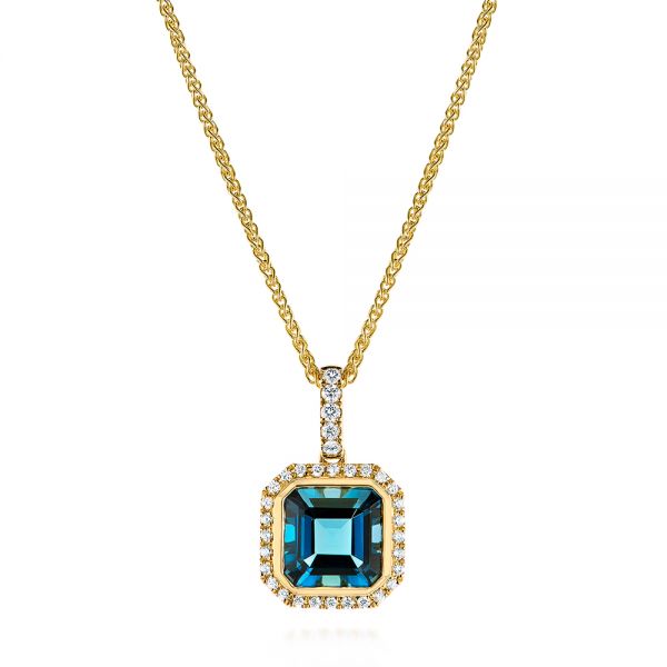 London Blue Topaz and Diamond Pendant - Image