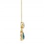 18k Yellow Gold 18k Yellow Gold London Blue Topaz And Diamond Pendant - Side View -  105000 - Thumbnail