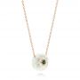 14k Rose Gold 14k Rose Gold Lotus Fresh Water Carved Pearl And Emerald Pendant - Flat View -  103244 - Thumbnail