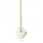 14k Yellow Gold Lotus Fresh Water Carved Pearl And Ruby Pendant - Side View -  102591 - Thumbnail
