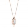 14k Rose Gold 14k Rose Gold Marquise Diamond Halo Pendant - Flat View -  103292 - Thumbnail