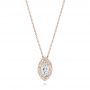 14k Rose Gold 14k Rose Gold Marquise Diamond Halo Pendant - Three-Quarter View -  103292 - Thumbnail