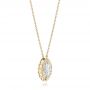 14k Yellow Gold 14k Yellow Gold Marquise Diamond Halo Pendant - Flat View -  103292 - Thumbnail