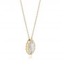 14k Yellow Gold 14k Yellow Gold Marquise Diamond Halo Pendant - Flat View -  103292 - Thumbnail