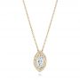 14k Yellow Gold 14k Yellow Gold Marquise Diamond Halo Pendant - Three-Quarter View -  103292 - Thumbnail