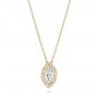 18k Yellow Gold 18k Yellow Gold Marquise Diamond Halo Pendant - Three-Quarter View -  103292 - Thumbnail