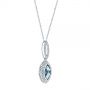 14k White Gold 14k White Gold Marquise London Blue Topaz And Diamond Pendant - Flat View -  104993 - Thumbnail