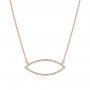 14k Rose Gold 14k Rose Gold Marquise Shape Necklace - Three-Quarter View -  107082 - Thumbnail
