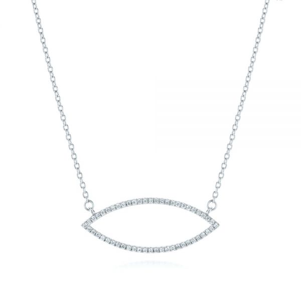  Platinum Platinum Marquise Shape Necklace - Three-Quarter View -  107082