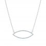 14k White Gold 14k White Gold Marquise Shape Necklace - Three-Quarter View -  107082 - Thumbnail