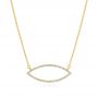 14k Yellow Gold 14k Yellow Gold Marquise Shape Necklace - Three-Quarter View -  107082 - Thumbnail