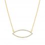 14k Yellow Gold 14k Yellow Gold Marquise Shape Necklace - Three-Quarter View -  107082 - Thumbnail