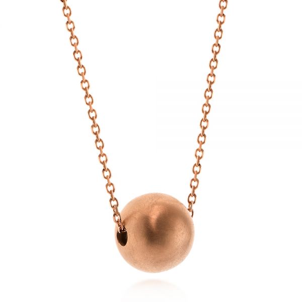 14k Rose Gold Mini Globe Necklace - Flat View -  105815