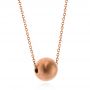 14k Rose Gold Mini Globe Necklace - Flat View -  105815 - Thumbnail