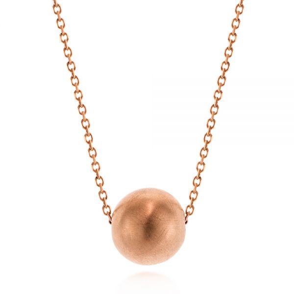 18k Rose Gold 18k Rose Gold Mini Globe Necklace - Three-Quarter View -  105815