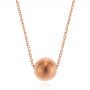 14k Rose Gold Mini Globe Necklace - Three-Quarter View -  105815 - Thumbnail