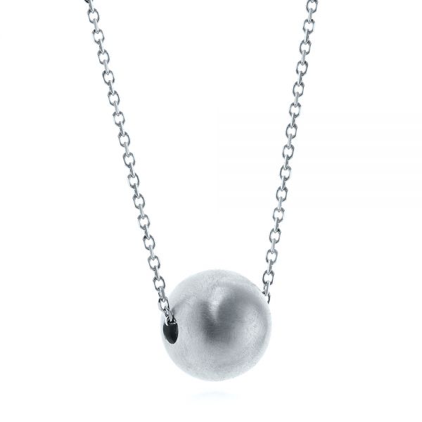 14k White Gold 14k White Gold Mini Globe Necklace - Flat View -  105815