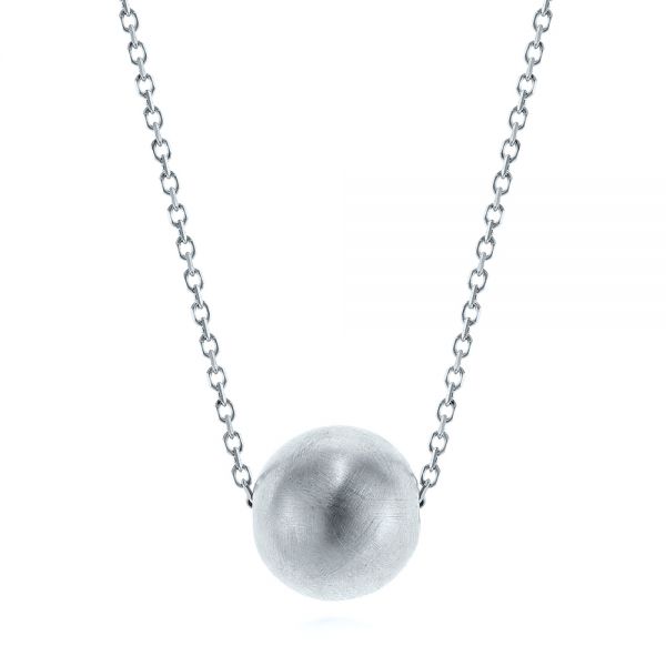18k White Gold 18k White Gold Mini Globe Necklace - Three-Quarter View -  105815