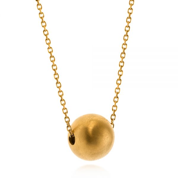 18k Yellow Gold 18k Yellow Gold Mini Globe Necklace - Flat View -  105815