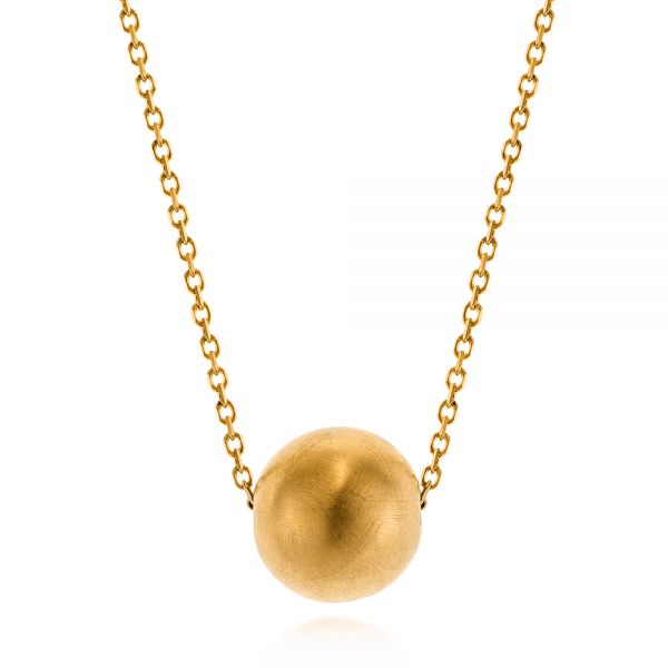14k Yellow Gold 14k Yellow Gold Mini Globe Necklace - Three-Quarter View -  105815