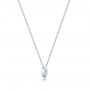 18k White Gold 18k White Gold Mini Marquise Diamond Bezel Drop Necklace - Flat View -  107688 - Thumbnail