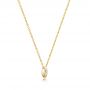 14k Yellow Gold Mini Marquise Diamond Bezel Drop Necklace - Flat View -  107688 - Thumbnail