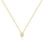 14k Yellow Gold Mini Marquise Diamond Bezel Drop Necklace - Three-Quarter View -  107688 - Thumbnail