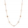 18k Rose Gold 18k Rose Gold Mix Hexagon Station Double Curb Necklace - Three-Quarter View -  107019 - Thumbnail