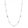  Platinum Platinum Mix Hexagon Station Double Curb Necklace - Three-Quarter View -  107019 - Thumbnail
