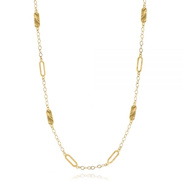 Mix Oval Station Double Curb Necklace - Image