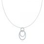18k White Gold 18k White Gold Modern Circle Diamond Necklace - Three-Quarter View -  105804 - Thumbnail