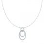  Platinum Platinum Modern Circle Diamond Necklace - Three-Quarter View -  105804 - Thumbnail