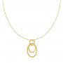 18k Yellow Gold Modern Circle Diamond Necklace - Three-Quarter View -  105804 - Thumbnail