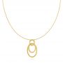 18k Yellow Gold Modern Circle Diamond Necklace - Three-Quarter View -  105804 - Thumbnail