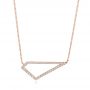 18k Rose Gold 18k Rose Gold Modern Geometric Diamond Necklace - Three-Quarter View -  103698 - Thumbnail