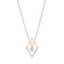 14k Rose Gold Modern Geometric Diamond Necklace - Three-Quarter View -  103699 - Thumbnail