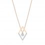 18k Rose Gold 18k Rose Gold Modern Geometric Diamond Necklace - Three-Quarter View -  103699 - Thumbnail