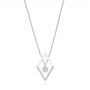  Platinum Platinum Modern Geometric Diamond Necklace - Three-Quarter View -  103699 - Thumbnail