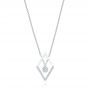 14k White Gold 14k White Gold Modern Geometric Diamond Necklace - Three-Quarter View -  103699 - Thumbnail